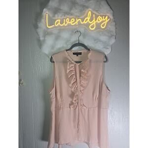 Eloquii Office Blouse Womens Plus 22 Peach Career Holiday Cocktail Cottage Chic